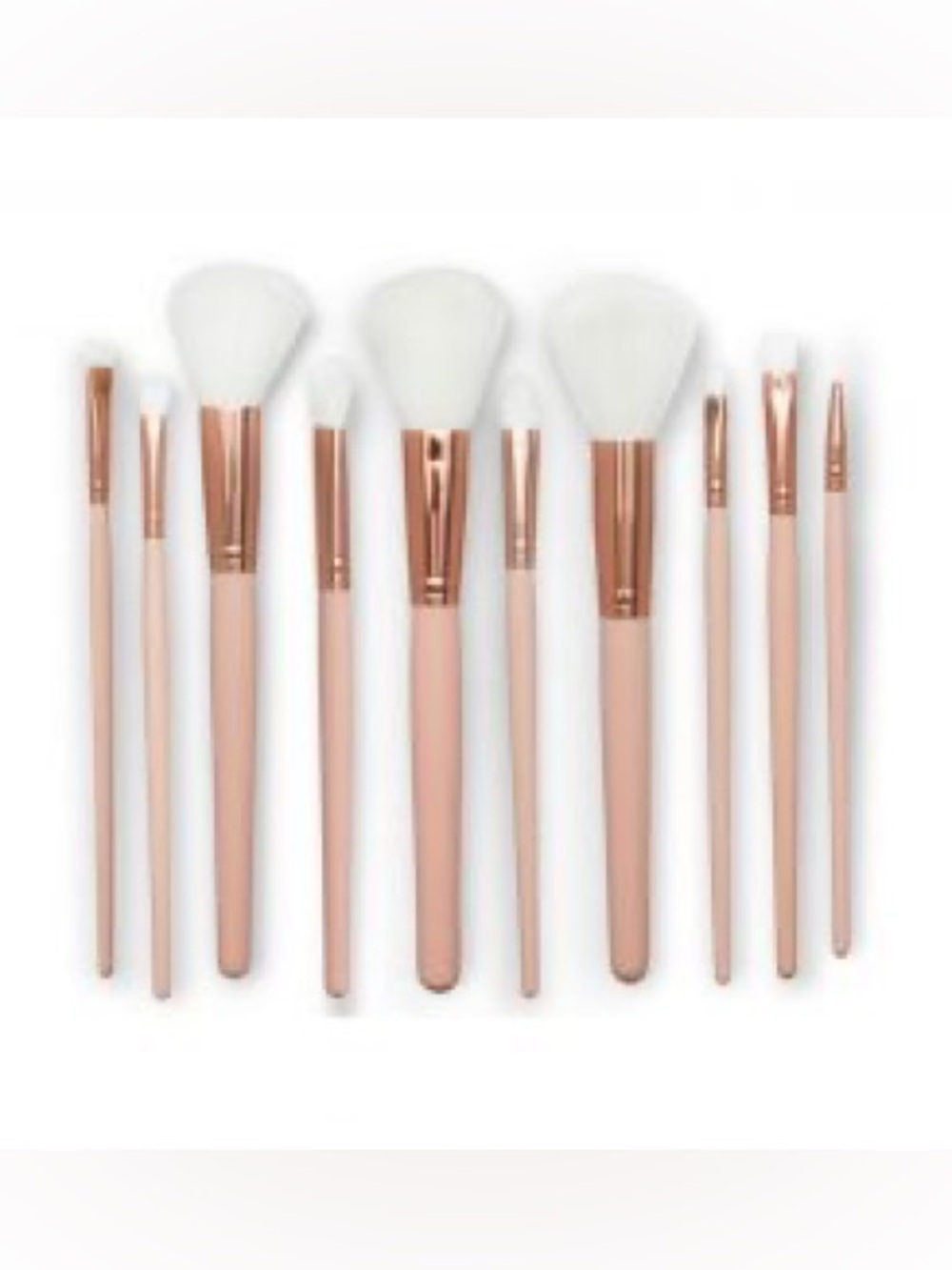 Sonia Kashuk Rose Gold & White 9-Piece Makeup Brush Set NWT